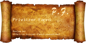 Priviczer Fanni névjegykártya